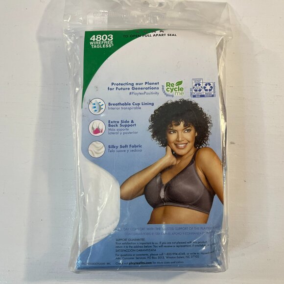 Playtex Women's 4803 18 Hour Silky soft Smoothing Wirefree Bra Size 38DDD - NWT - Picture 3 of 4